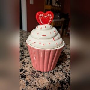 Heart Cupcake Ceramic Holiday Decor